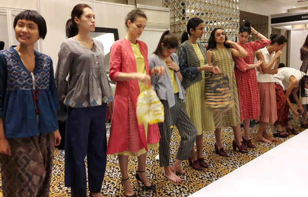 India –Designers and Models work at fittings for the Lakmé Fashion Week S/R 2016