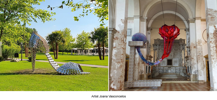 Italy – San Clemente Palace Kempinski gardens show artworks during Biennale Venice 2019
