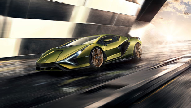 Futuristic hybrid super sports car Lamborghini Sián