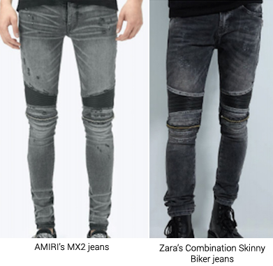 USA – Zara hit with $3 Million Lawsuit by AMIRI for copying Men’s Biker Jeans